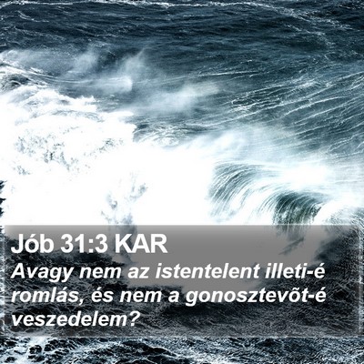 Jób 31:3 KAR Bible Verse Image
