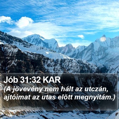 Jób 31:32 KAR Bible Verse Image