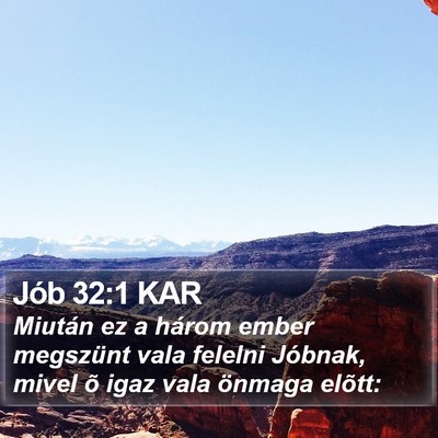 Jób 32:1 KAR Bible Verse Image