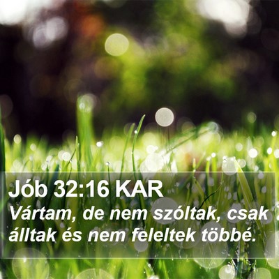 Jób 32:16 KAR Bible Verse Image