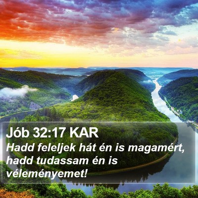 Jób 32:17 KAR Bible Verse Image