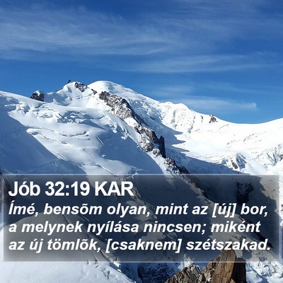 Jób 32:19 KAR Bible Verse Image