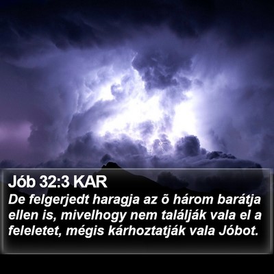 Jób 32:3 KAR Bible Verse Image