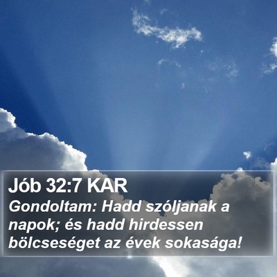 Jób 32:7 KAR Bible Verse Image