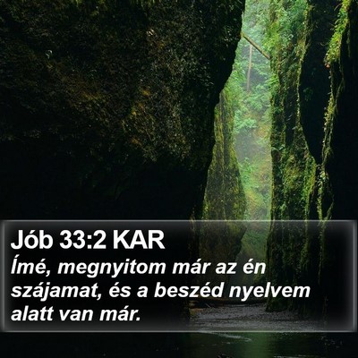 Jób 33:2 KAR Bible Verse Image
