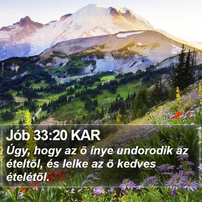 Jób 33:20 KAR Bible Verse Image
