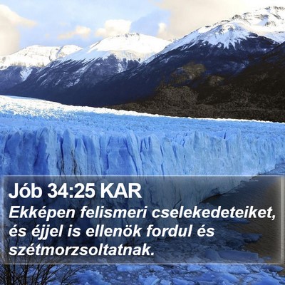 Jób 34:25 KAR Bible Verse Image