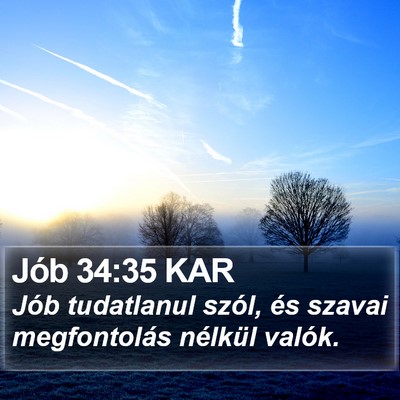 Jób 34:35 KAR Bible Verse Image