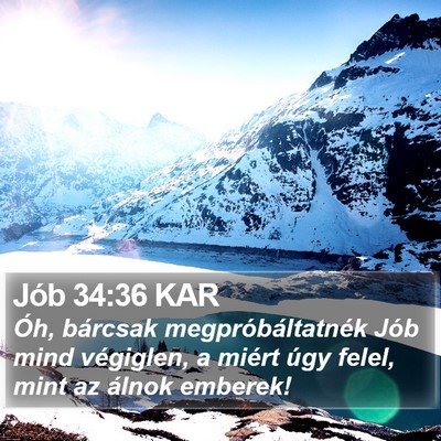 Jób 34:36 KAR Bible Verse Image