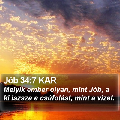 Jób 34:7 KAR Bible Verse Image