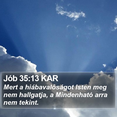 Jób 35:13 KAR Bible Verse Image