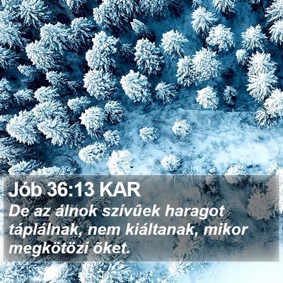Jób 36:13 KAR Bible Verse Image