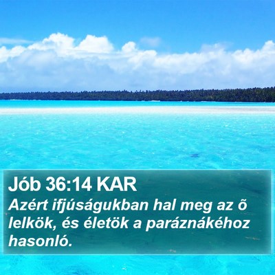 Jób 36:14 KAR Bible Verse Image