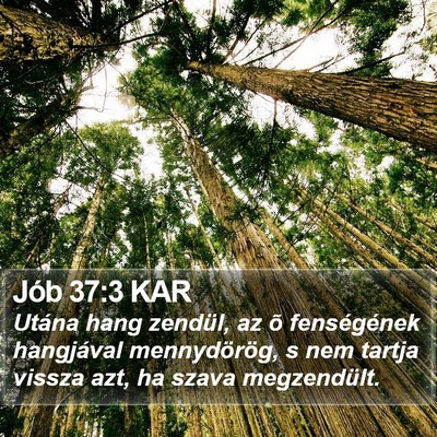 Jób 37:3 KAR Bible Verse Image