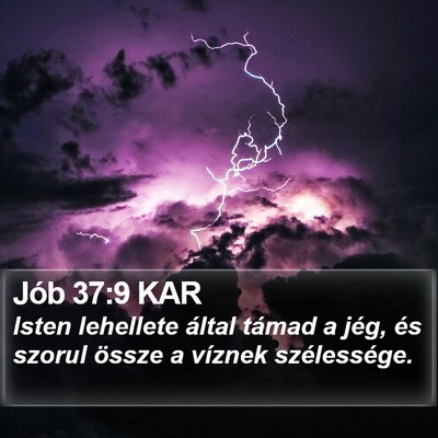 Jób 37:9 KAR Bible Verse Image