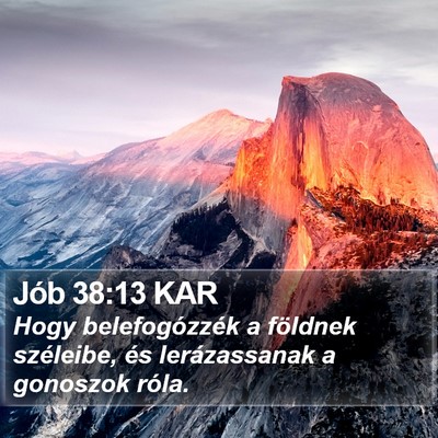 Jób 38:13 KAR Bible Verse Image