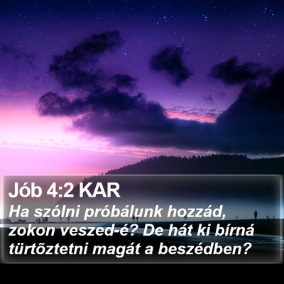 Jób 4:2 KAR Bible Verse Image