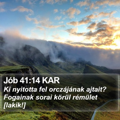 Jób 41:14 KAR Bible Verse Image