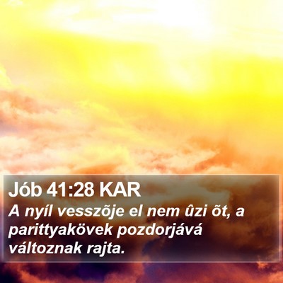 Jób 41:28 KAR Bible Verse Image