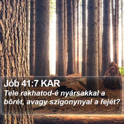 Jób 41:7 KAR Bible Verse Image