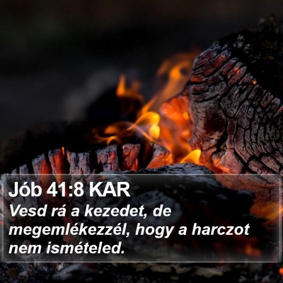 Jób 41:8 KAR Bible Verse Image