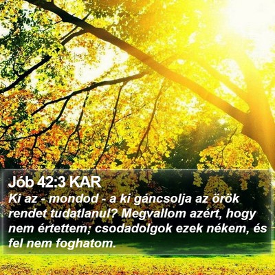 Jób 42:3 KAR Bible Verse Image