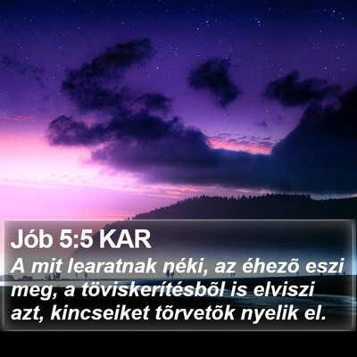 Jób 5:5 KAR Bible Verse Image