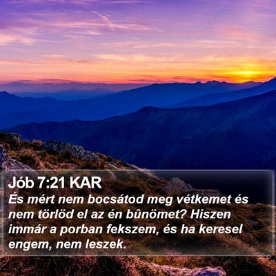 Jób 7:21 KAR Bible Verse Image