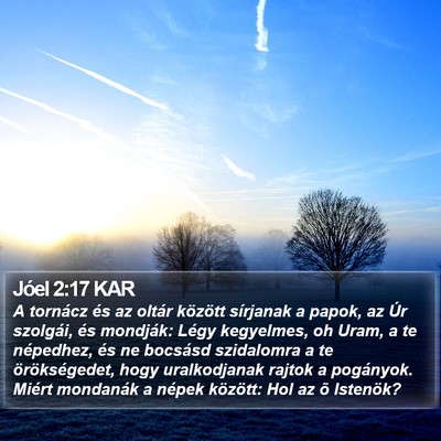 Jóel 2:17 KAR Bible Verse Image