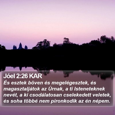 Jóel 2:26 KAR Bible Verse Image