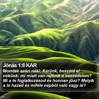 Jónás 1:8 KAR Bible Verse Image