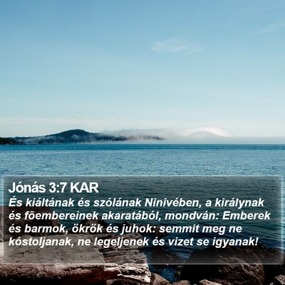 Jónás 3:7 KAR Bible Verse Image