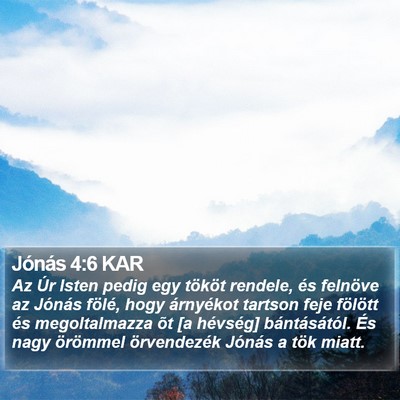 Jónás 4:6 KAR Bible Verse Image