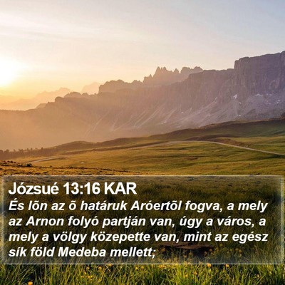 Józsué 13:16 KAR Bible Verse Image