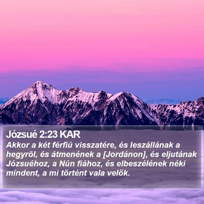 Józsué 2:23 KAR Bible Verse Image