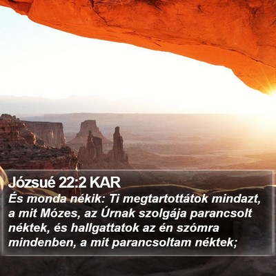 Józsué 22:2 KAR Bible Verse Image