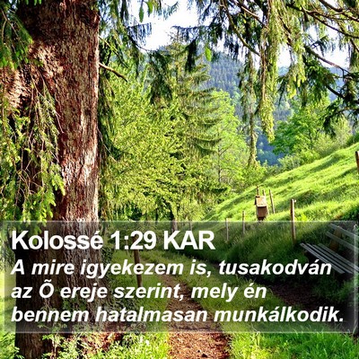 Kolossé 1:29 KAR Bible Verse Image
