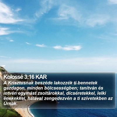 Kolossé 3:16 KAR Bible Verse Image