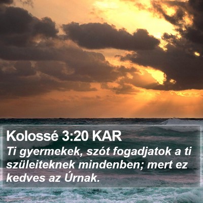 Kolossé 3:20 KAR Bible Verse Image