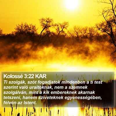 Kolossé 3:22 KAR Bible Verse Image