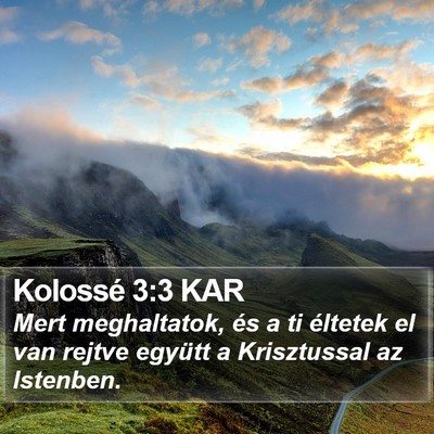 Kolossé 3:3 KAR Bible Verse Image