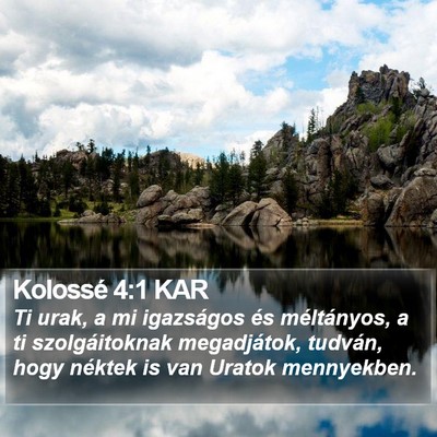 Kolossé 4:1 KAR Bible Verse Image