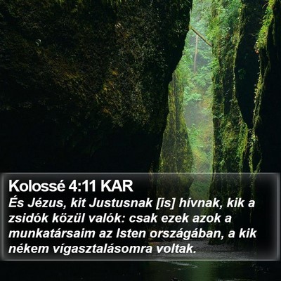 Kolossé 4:11 KAR Bible Verse Image