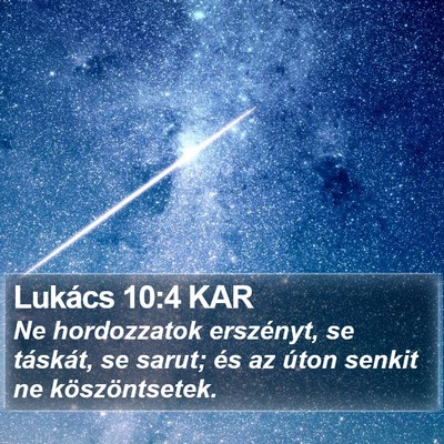 Lukács 10:4 KAR Bible Verse Image