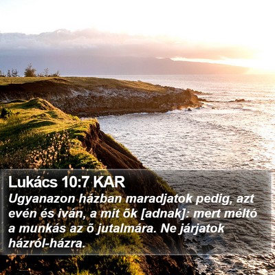 Lukács 10:7 KAR Bible Verse Image