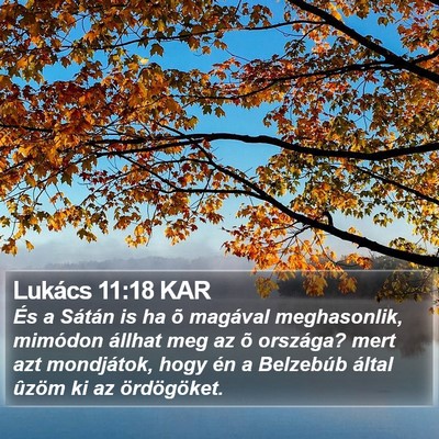 Lukács 11:18 KAR Bible Verse Image