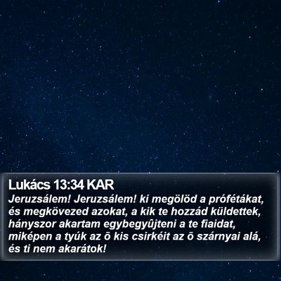 Lukács 13:34 KAR Bible Verse Image