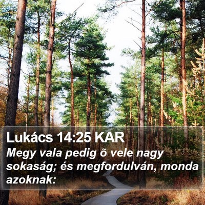 Lukács 14:25 KAR Bible Verse Image