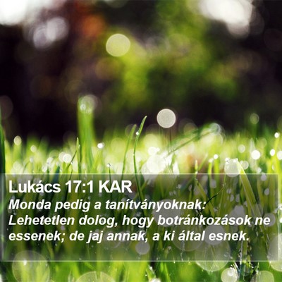 Lukács 17:1 KAR Bible Verse Image
