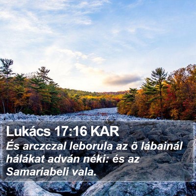 Lukács 17:16 KAR Bible Verse Image